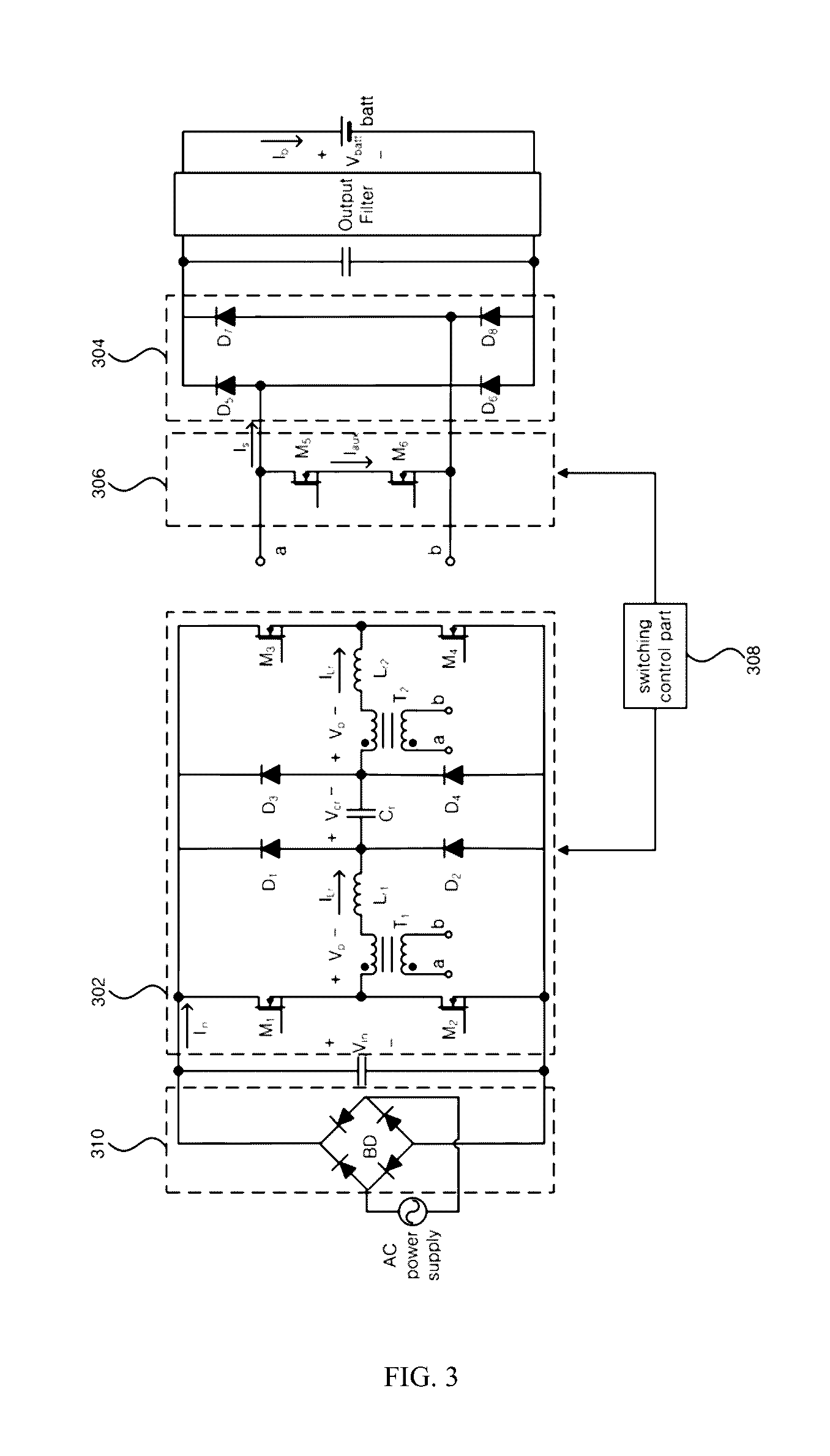 Battery charging device for an electric vehicle