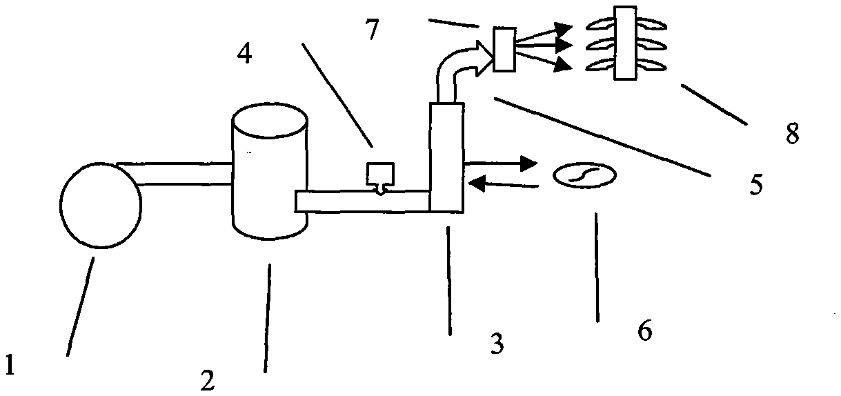 High-pressure hot air cleaning system for top insulator of electric locomotive