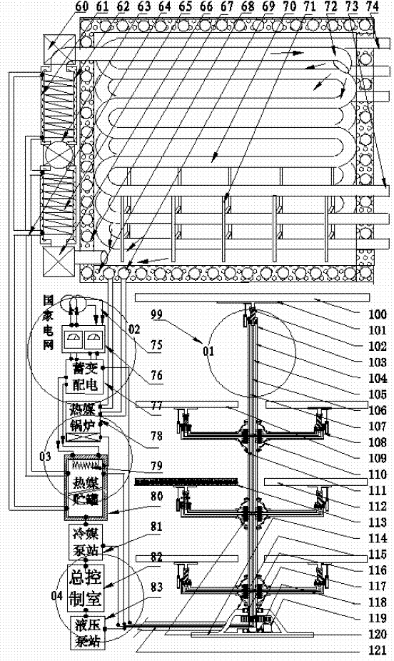 Solar vertical circulation dying room