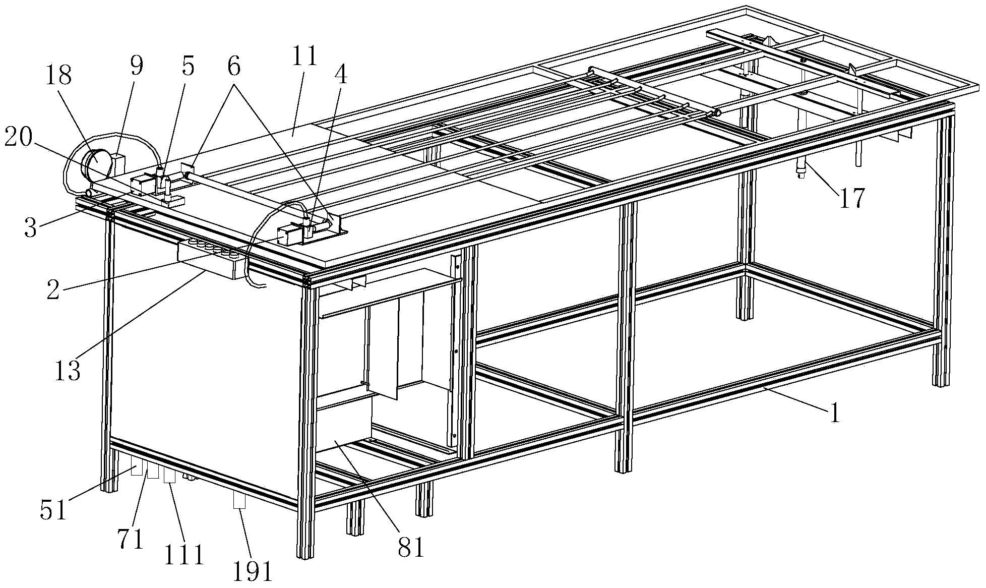 Automatic pressure test machine for horizontal type collector flow channel