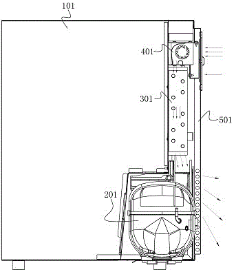 A showcase with a rear condenser