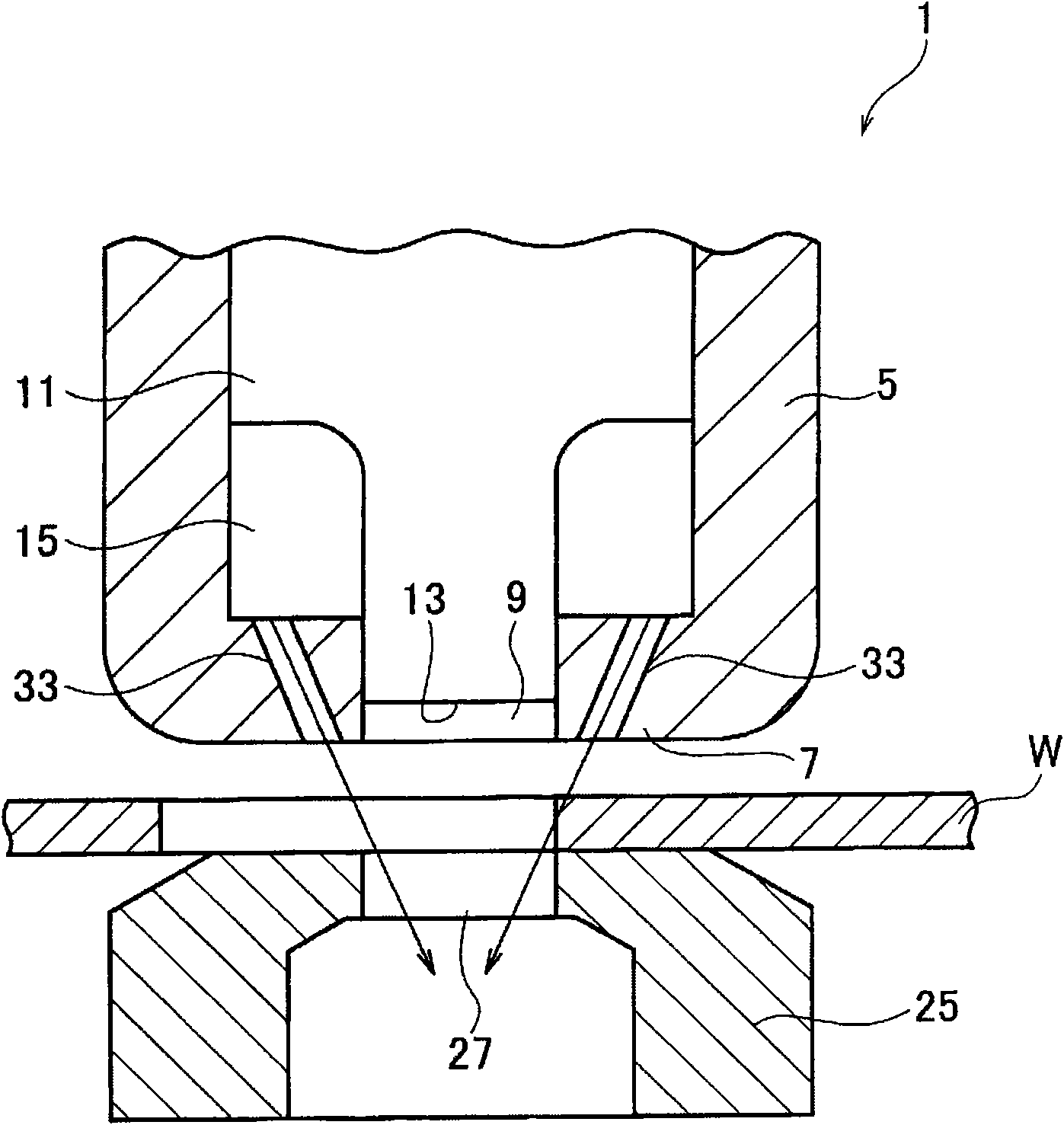 Slag rise preventing method, and punch mold