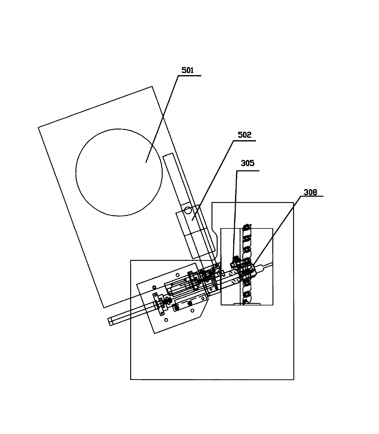 Automatic assembly device of captive nut