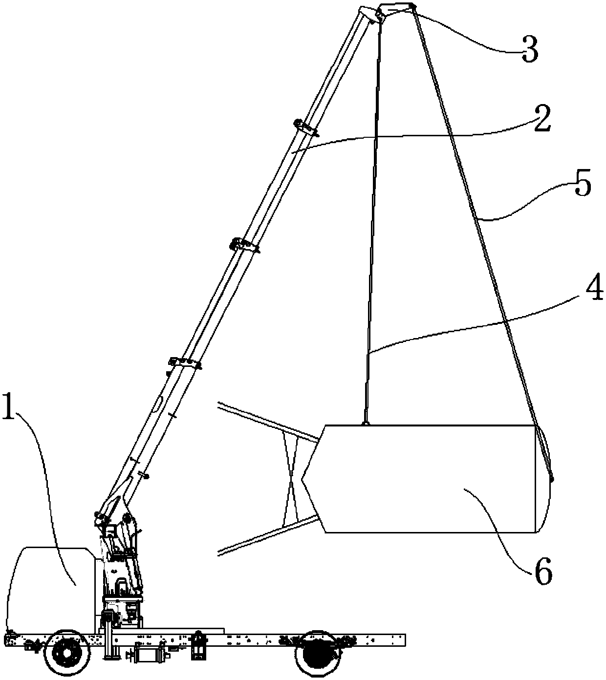 Hoisting device for stirring cylinder