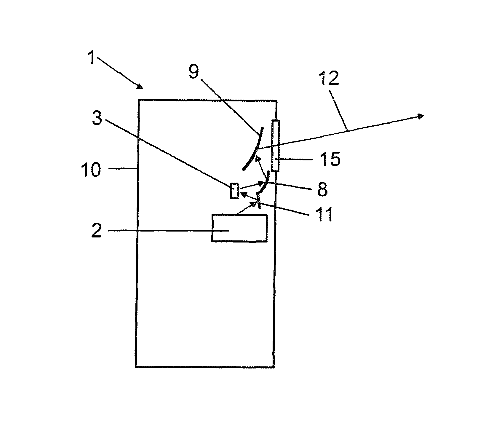 Projector for projecting an image and corresponding method