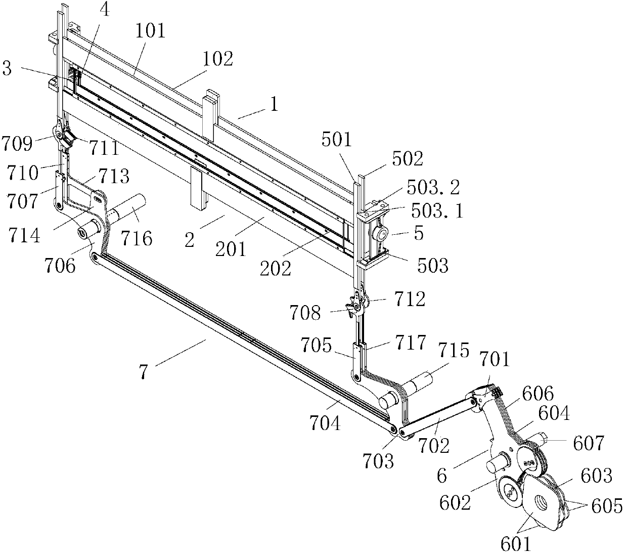 Cross woven opening device of weaving machine