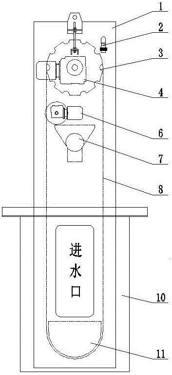 Inner flow feeding type silk screen grating cleaner