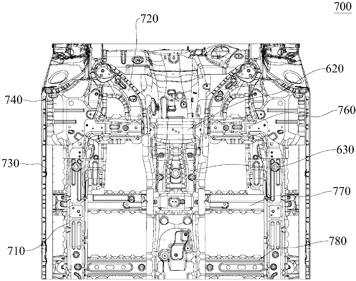 Floor beam structure applied to vehicle