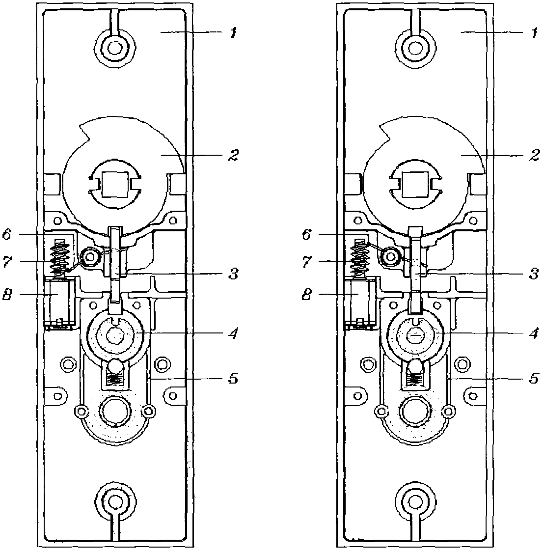 Indoor electronic mortice door lock with bidirectional locking mechanism