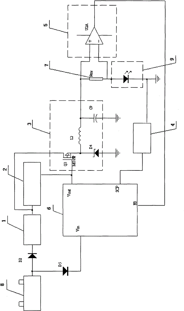 Step-down constant current LED drive circuit for automobile lighting