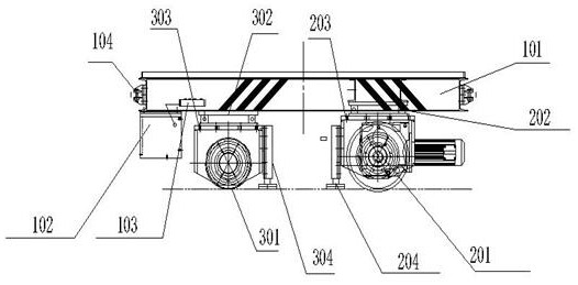 Heavy self-turning electric rail flat car