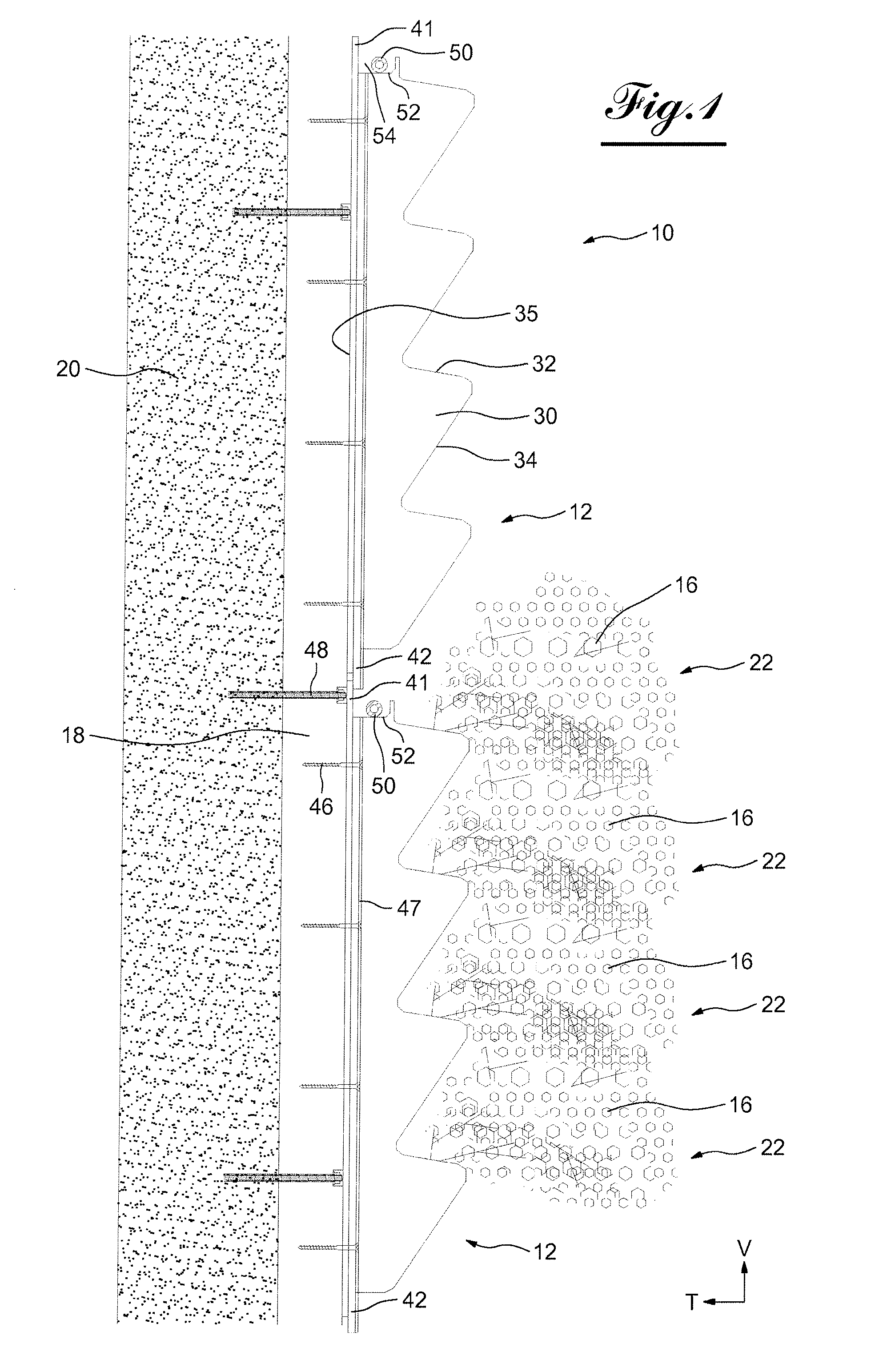 Device for a vertical or angled arrangement of the hydroponic cultivation of plants