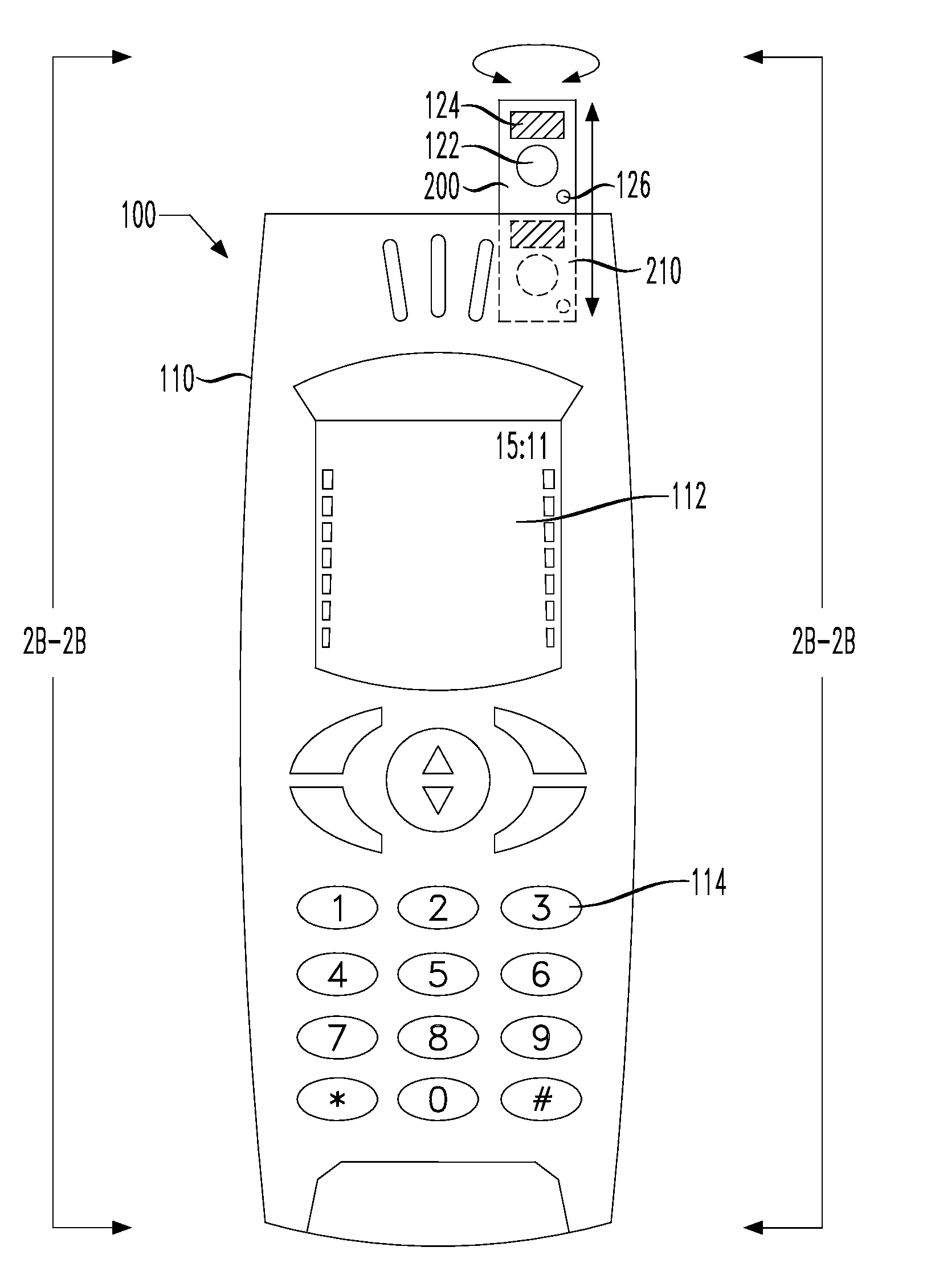 Retractable rotatable camera module for mobile communication device and method of operation thereof