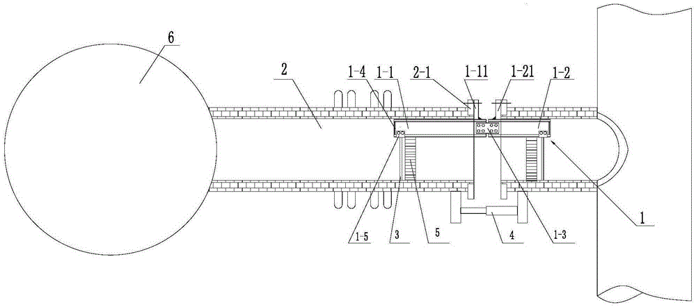 Repair tooling of hot-blast branch pipe lining of hot-blast furnace and repair method thereof