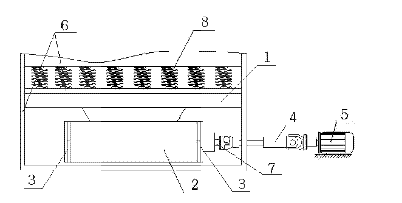 New drive mode of straight channel type vibration machine and drive structure thereof