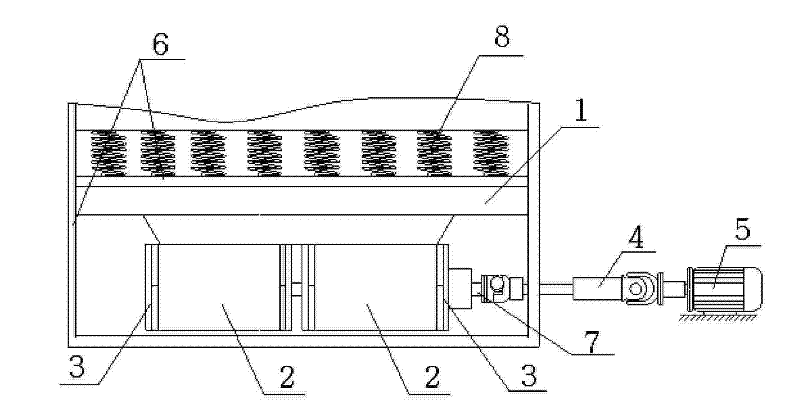 New drive mode of straight channel type vibration machine and drive structure thereof