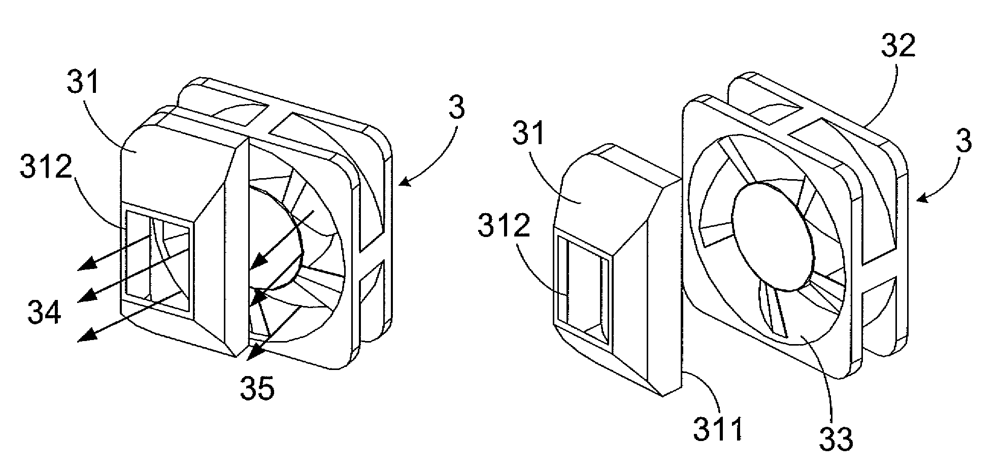 Cooling device for use with a projection apparatus