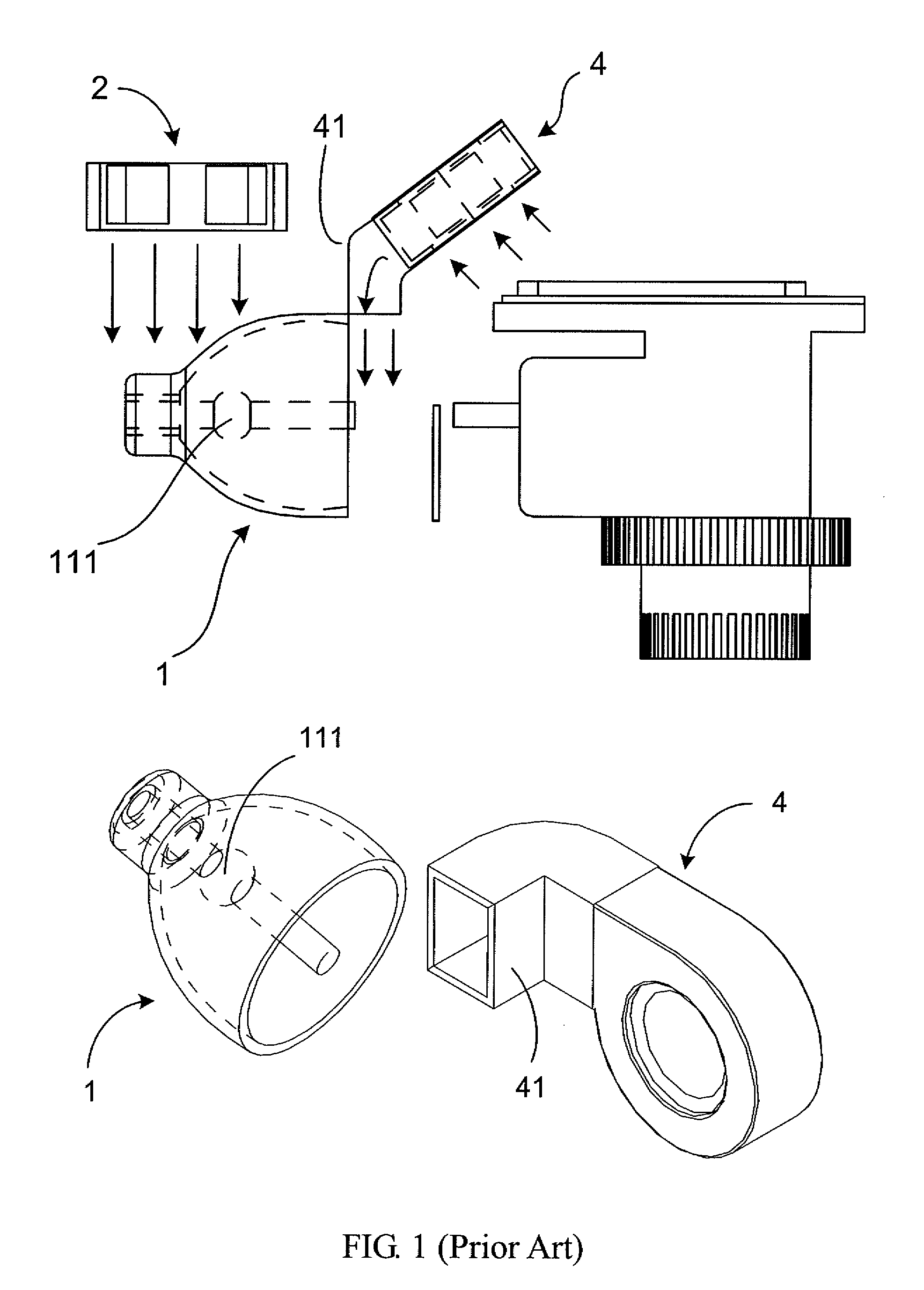 Cooling device for use with a projection apparatus