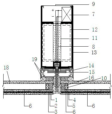 LED (light emitting diode) high-efficient conversion hollow glass curtain wall and manufacturing method