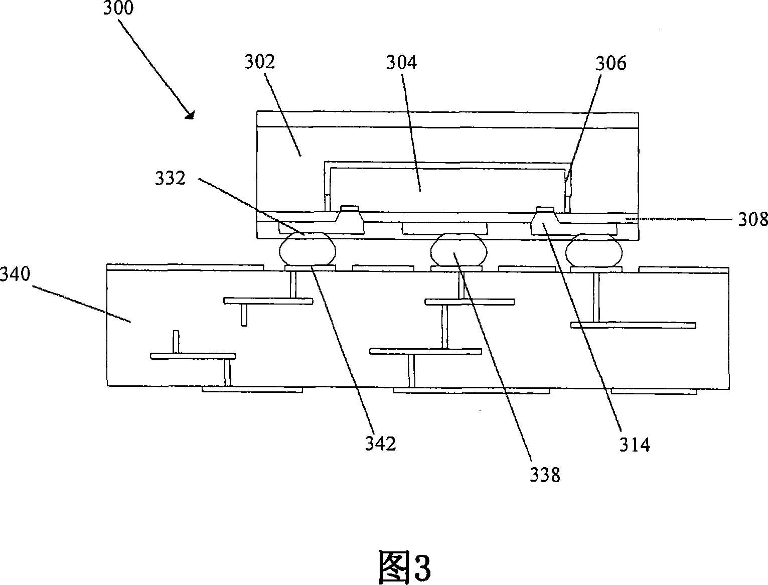 Multi-chips package with reduced structure and method for forming the same