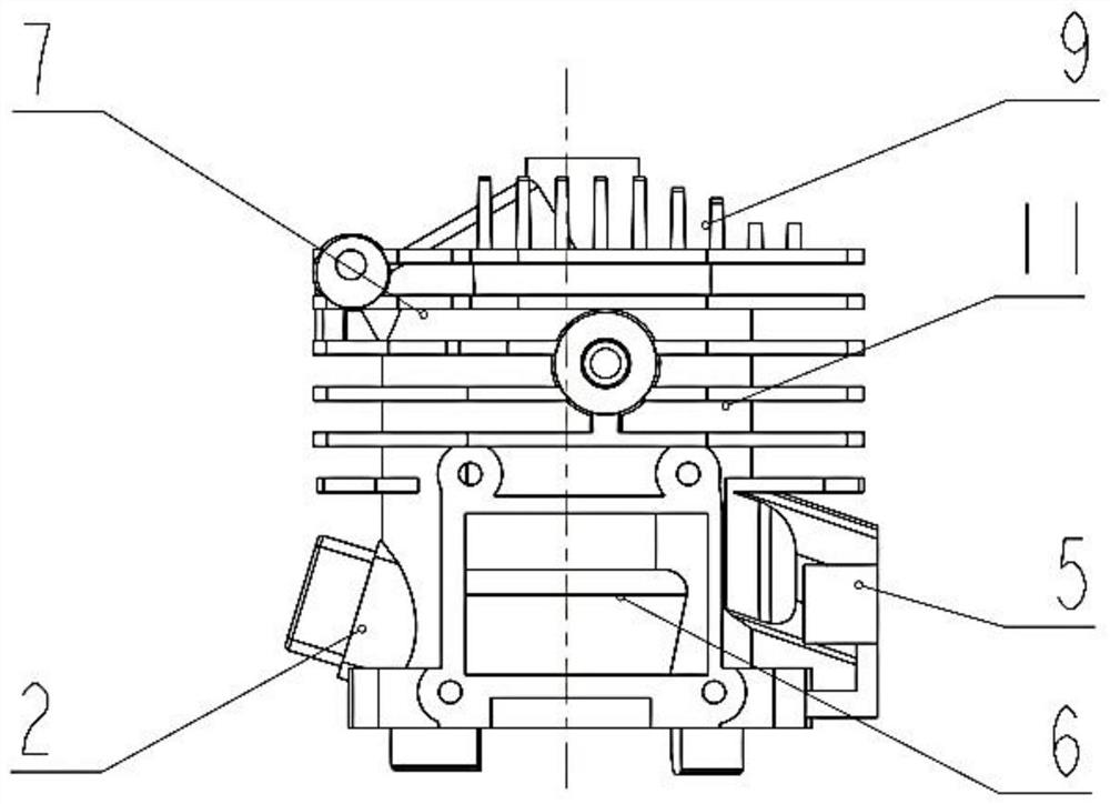 Closed type low-emission backflow scavenging passage air cylinder for small gasoline engine