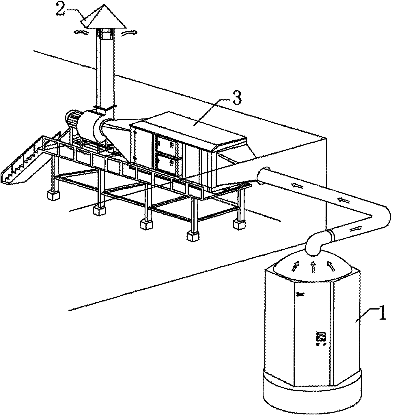 Plasma-catalytic oxidation refuse burning and cracking tail gas purification device