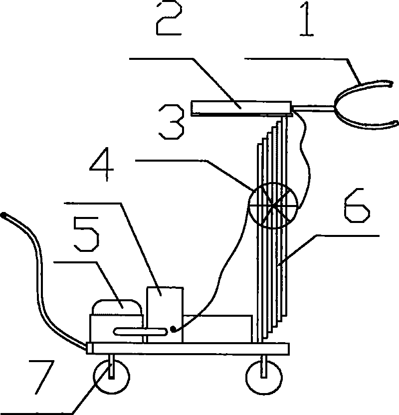 Hand-push type high pressure water cleaning device of pillar insulator