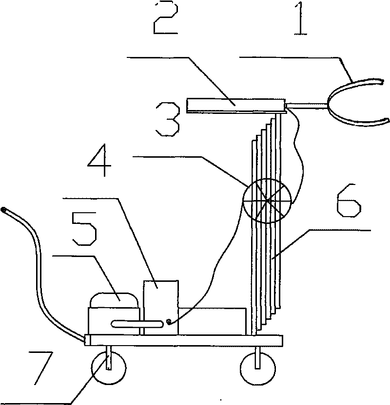 Hand-push type high pressure water cleaning device of pillar insulator