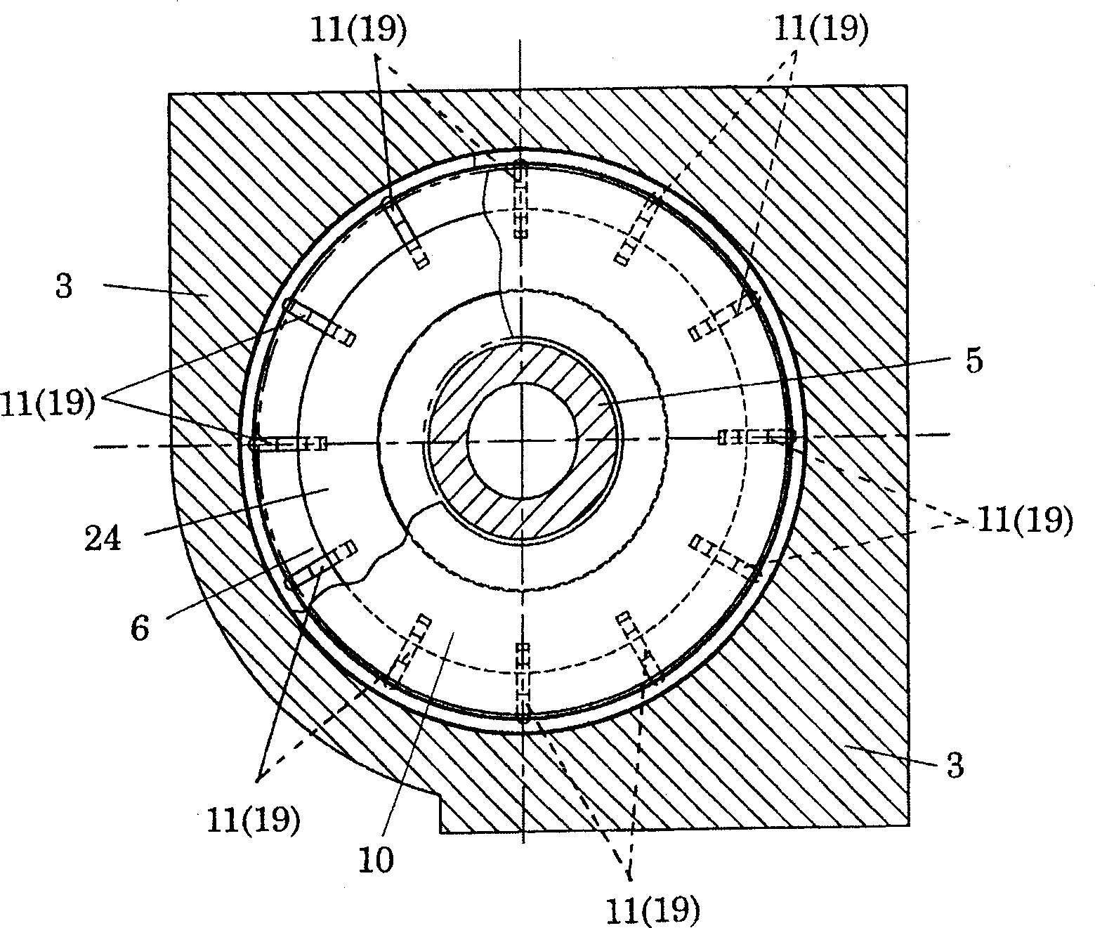 Clamping device for rotation dividing device for machine tool