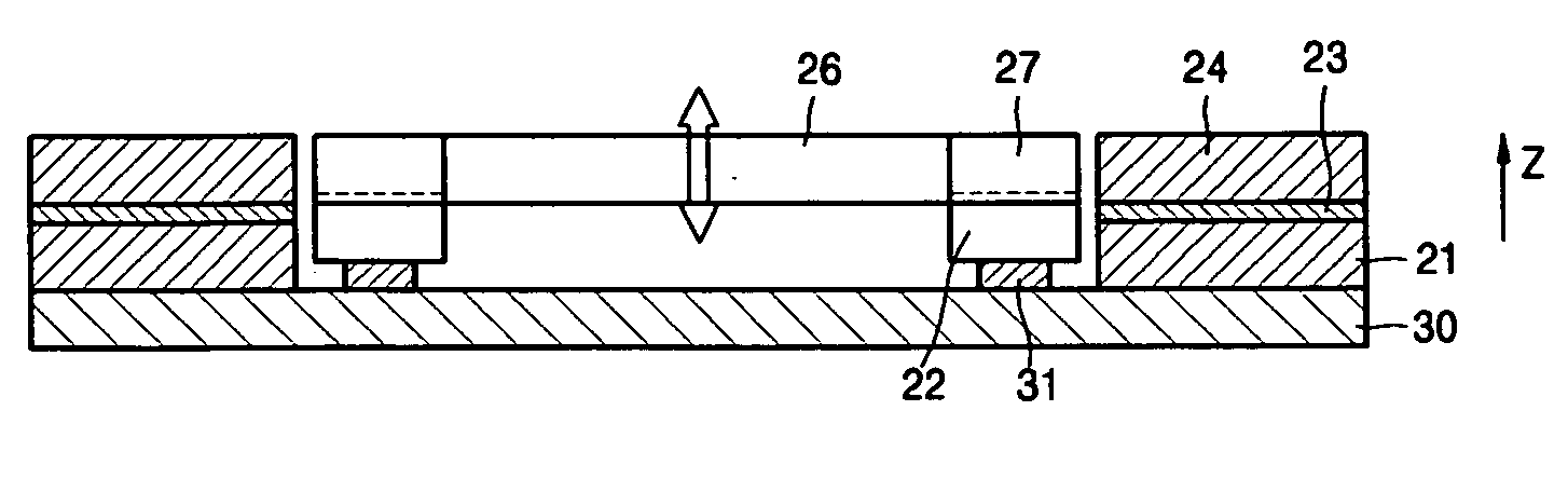 Comb-type electrode structure capable of large linear-displacement motion