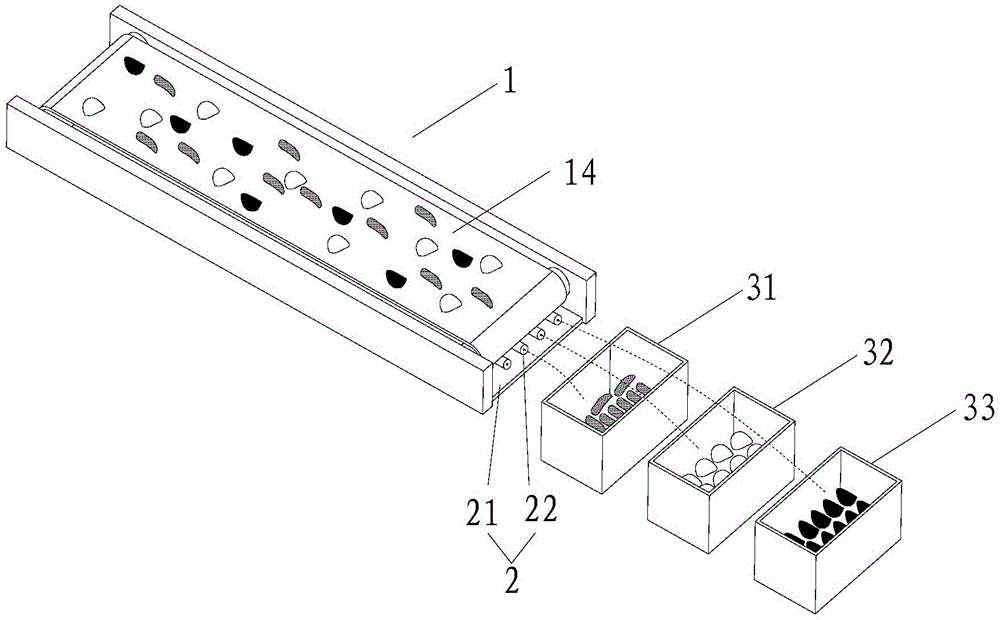 System for sorting blocky solid construction waste on basis of multiple detection modes