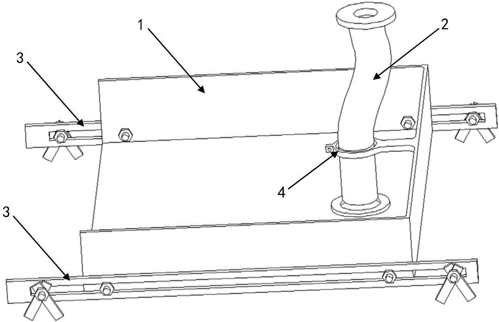 Flow guide buffering device for gypsum model vacuum grouting sizing agent