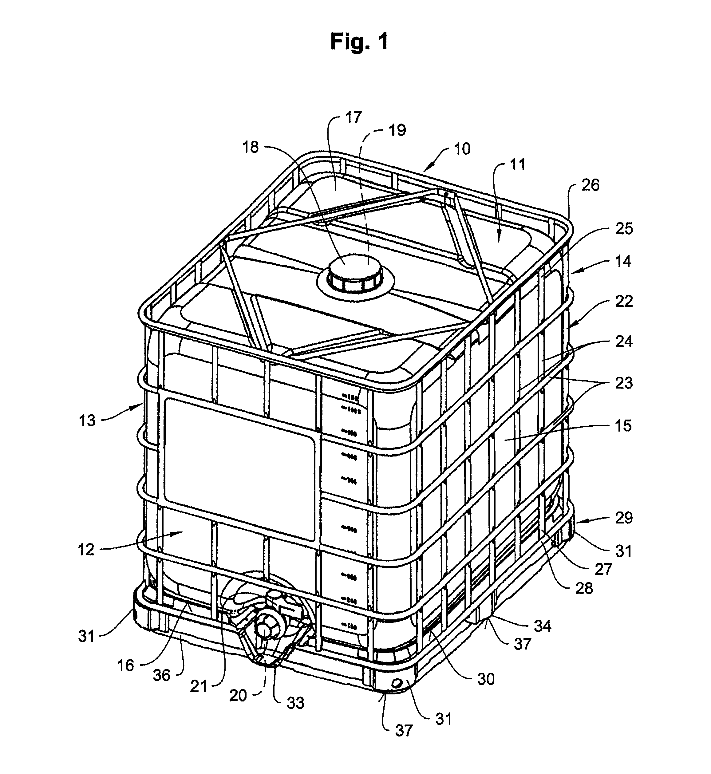 Transporting and storing container for liquids