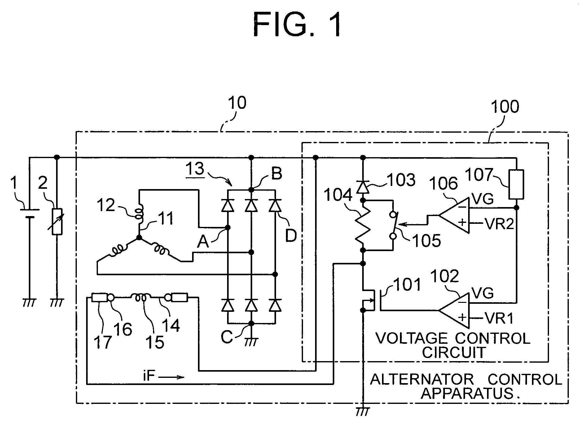 Control apparatus for a vehicular alternator