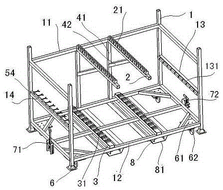 Stacking transfer device for the integral side wall of the car