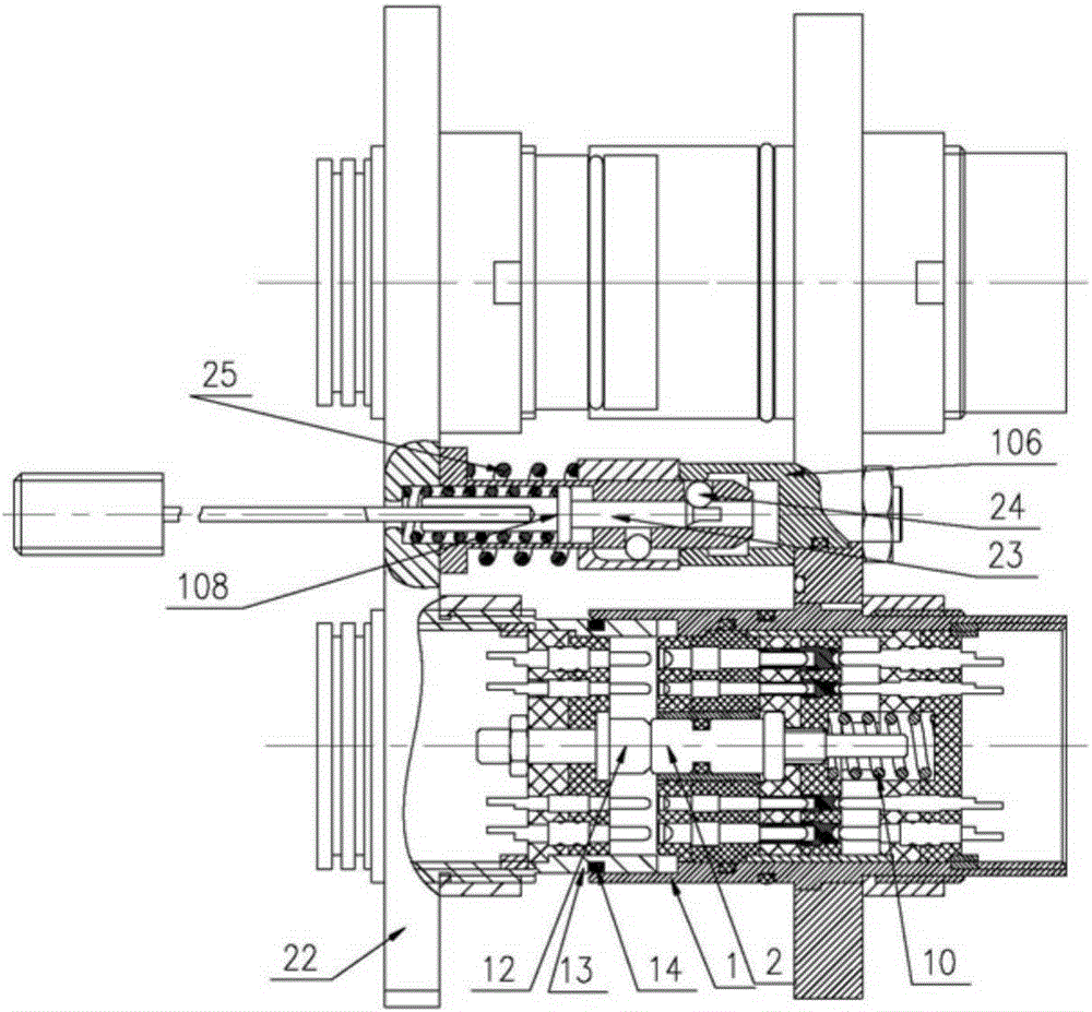 Underwater short circuit prevention separating electric connector capable of synchronous unlocking