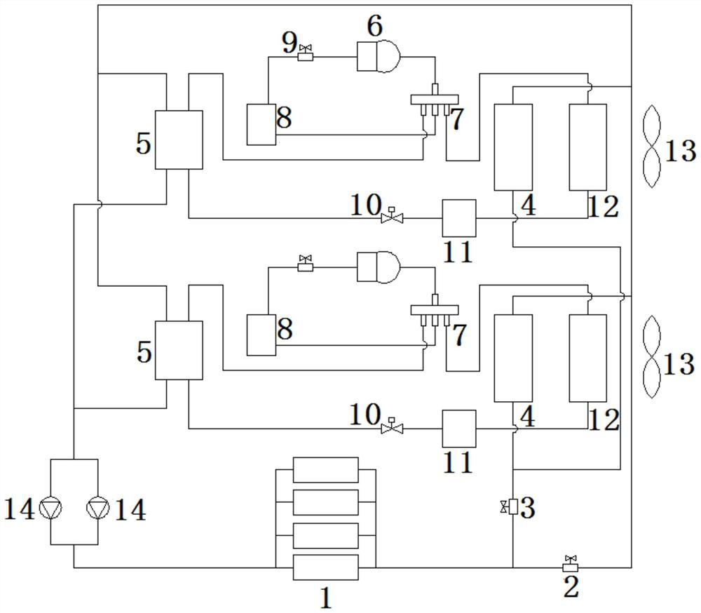 Immersed liquid cooling system and control method