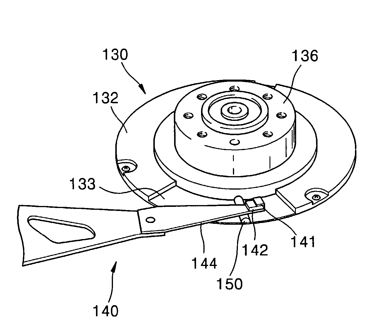 Magnetic head parking system of hard disk drive