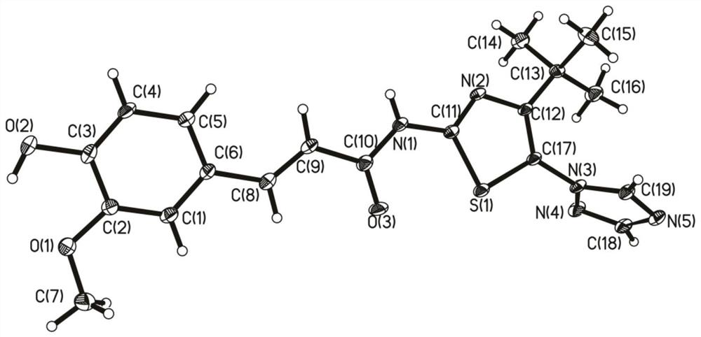 Feruloyl amide derivative as well as medical application and crystal structure thereof