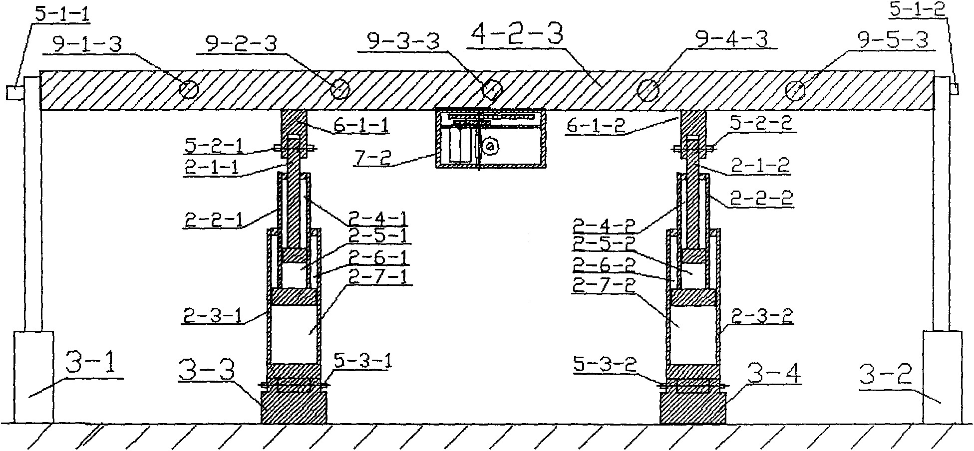 Solar power station adopting long stroke hydraulic rods to drive synchronization supporting spur rack and group synchronization tracking and lighting