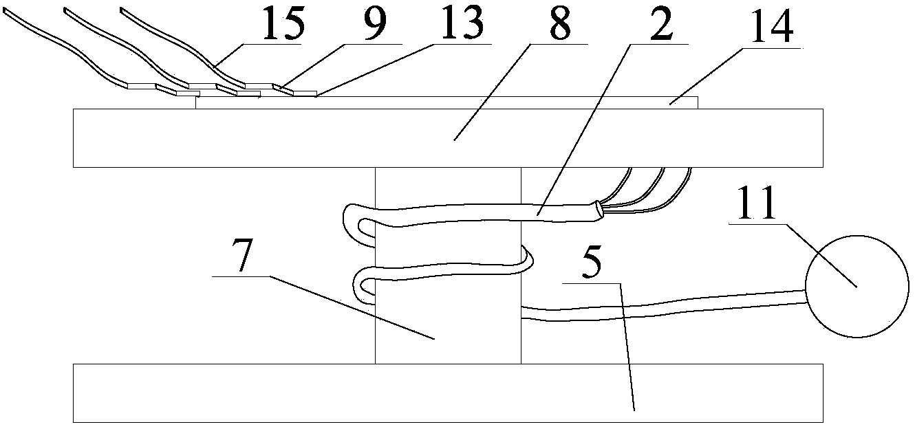 Wiring board with power source plug wire guide wheel