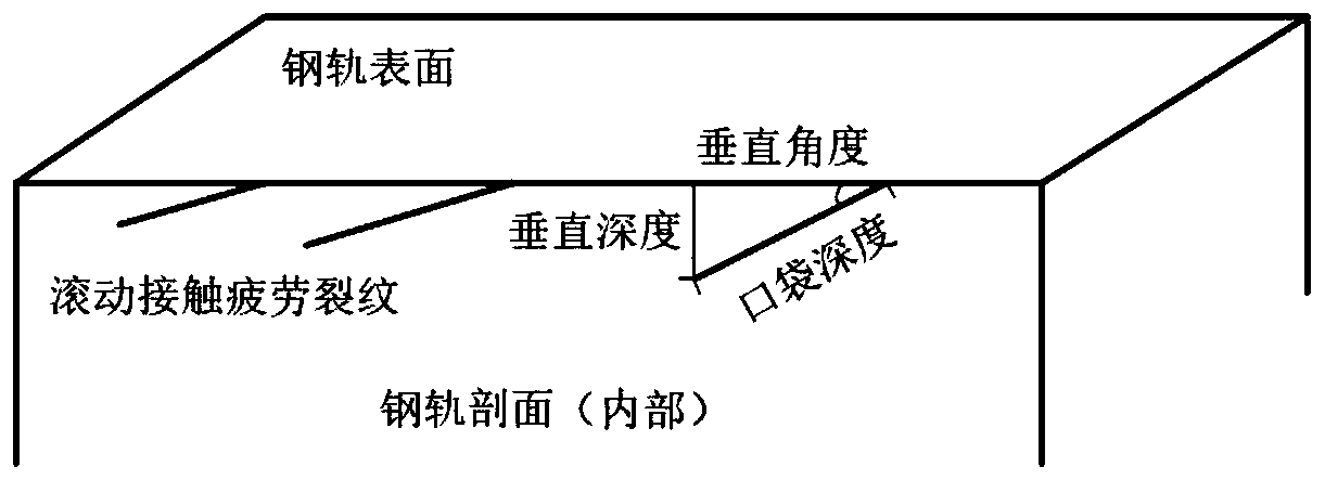 Method for nondestructively detecting extended vertical depth of roll contact fatigue of steel rail