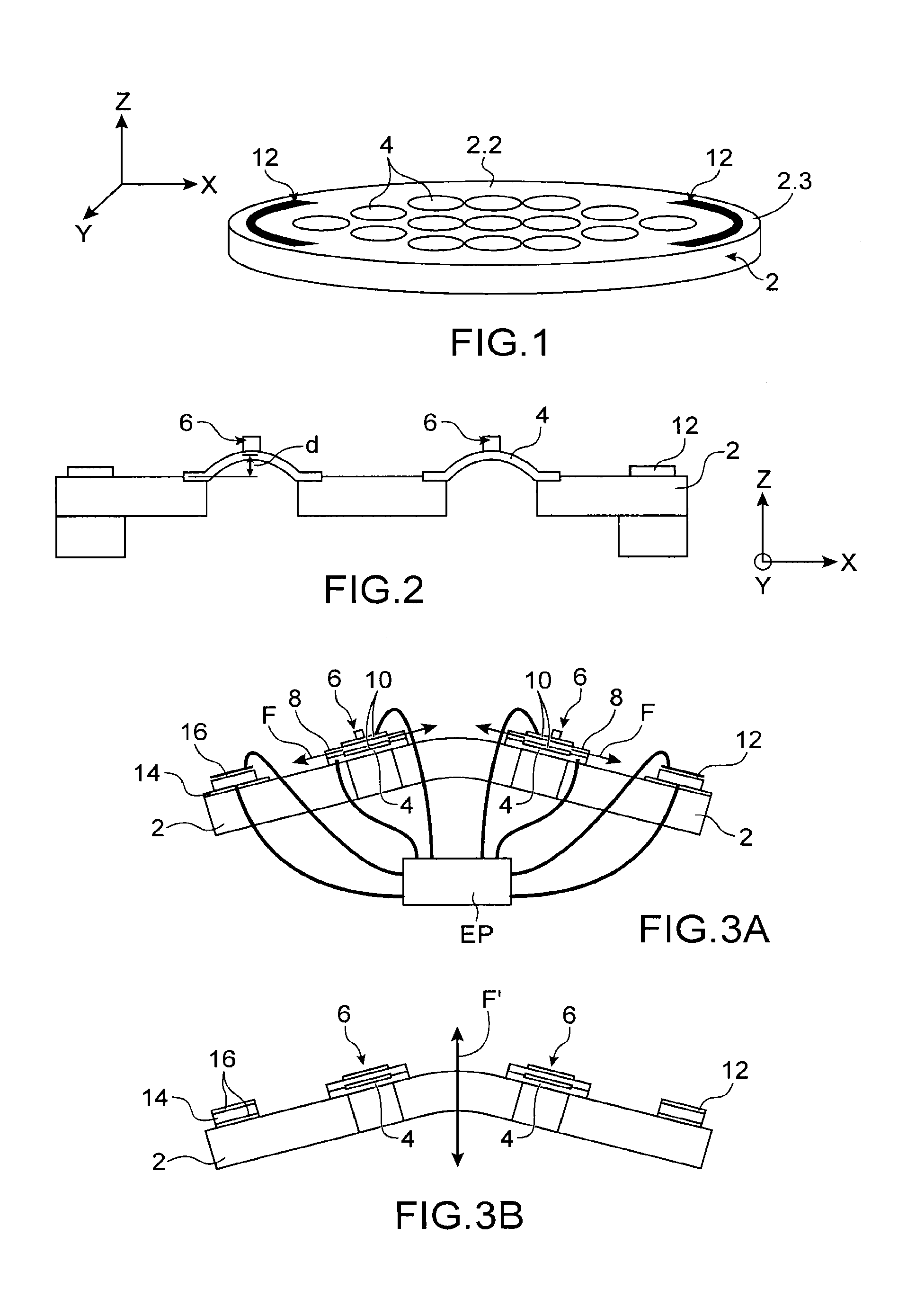 Device with actuated membranes and a digital loudspeaker including the device thereof