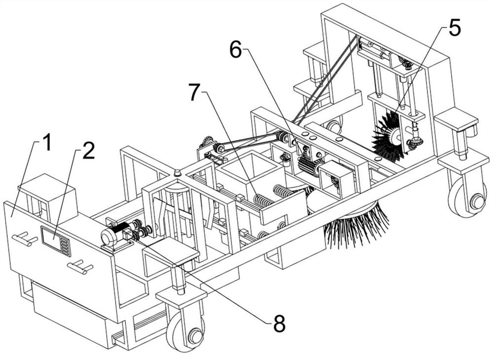 Asphalt road repairing device capable of filling bending cracks