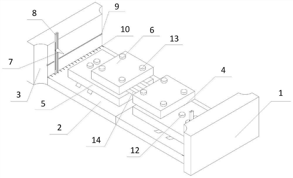 Rotatable double-layer plate tensile test device