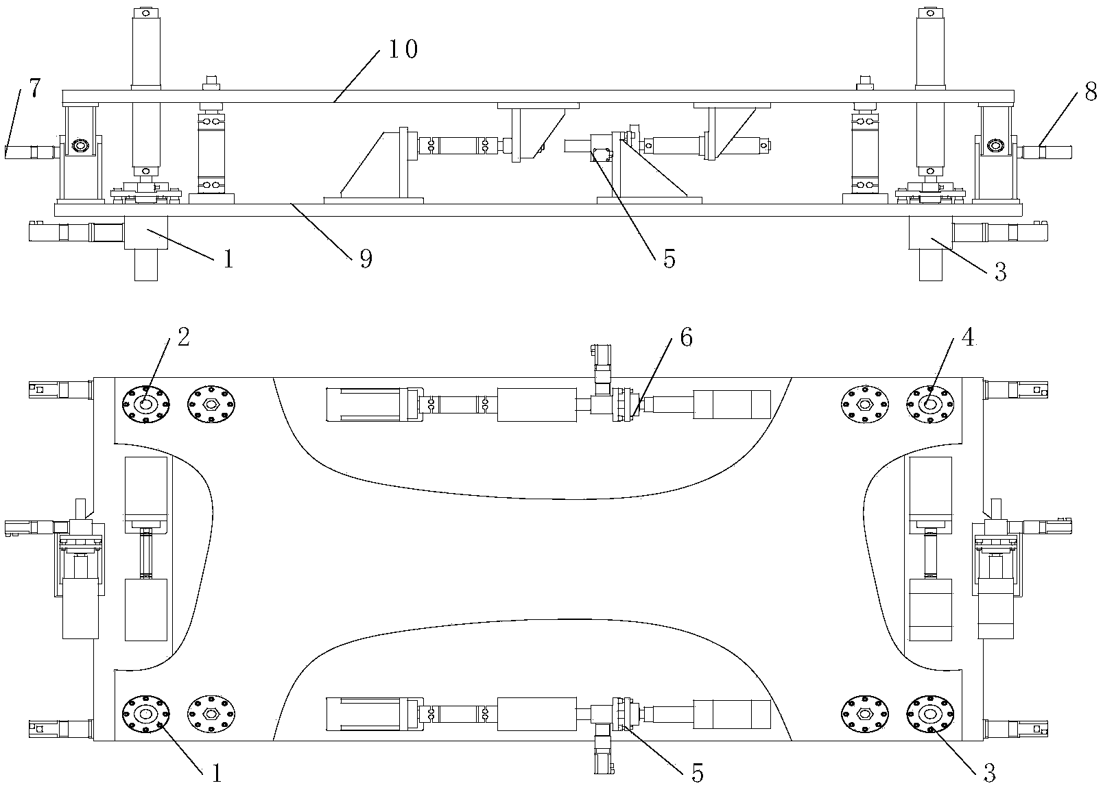 Large-scale missile engine six-component dynamometry and calibrating device