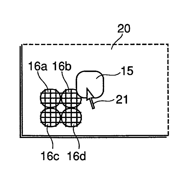 Information processing apparatus and method with graphical user interface allowing processing condition to be set by drag and drop, and medium on which processing program thereof is recorded