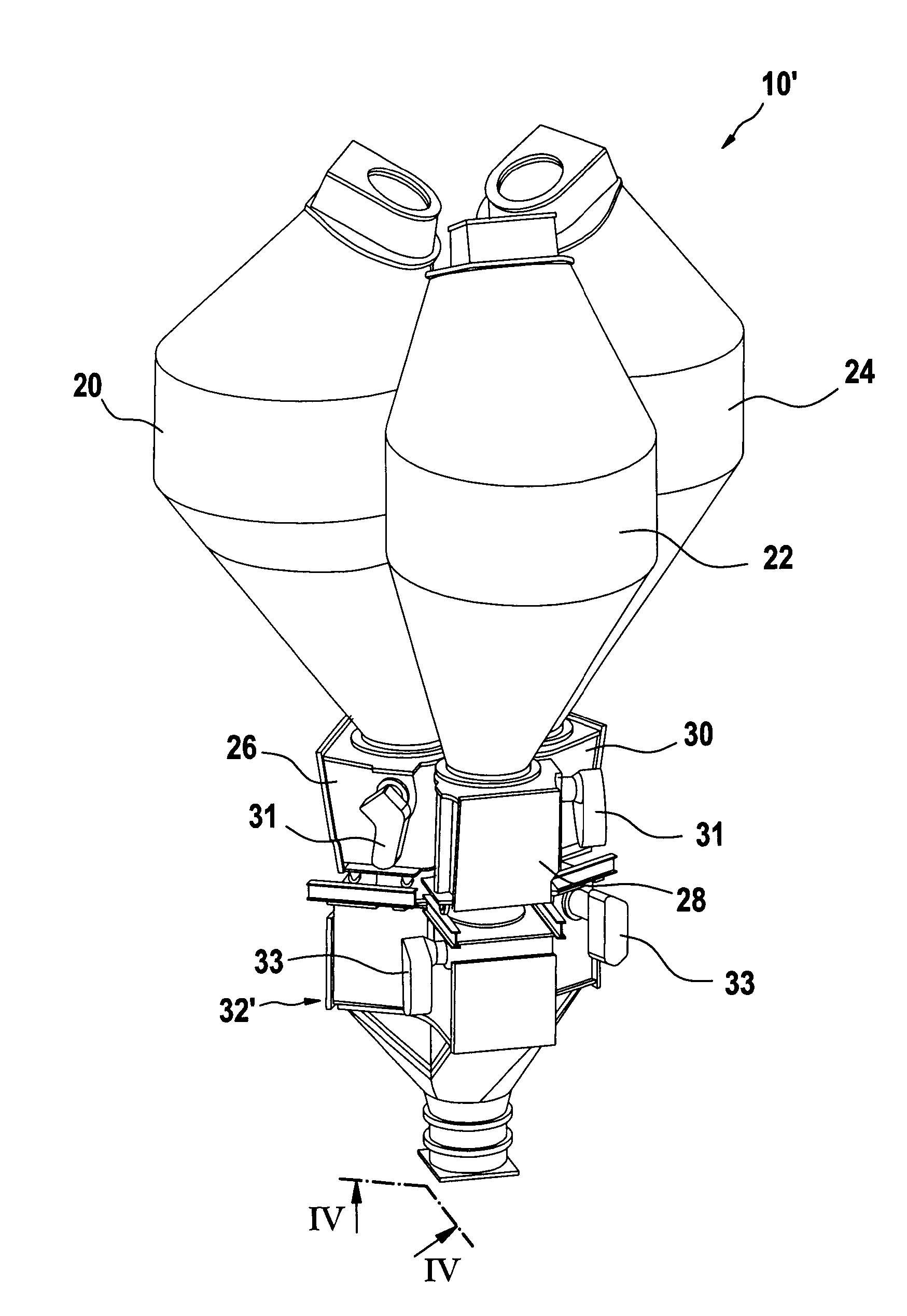 Three hopper charging installation for a shaft furnace