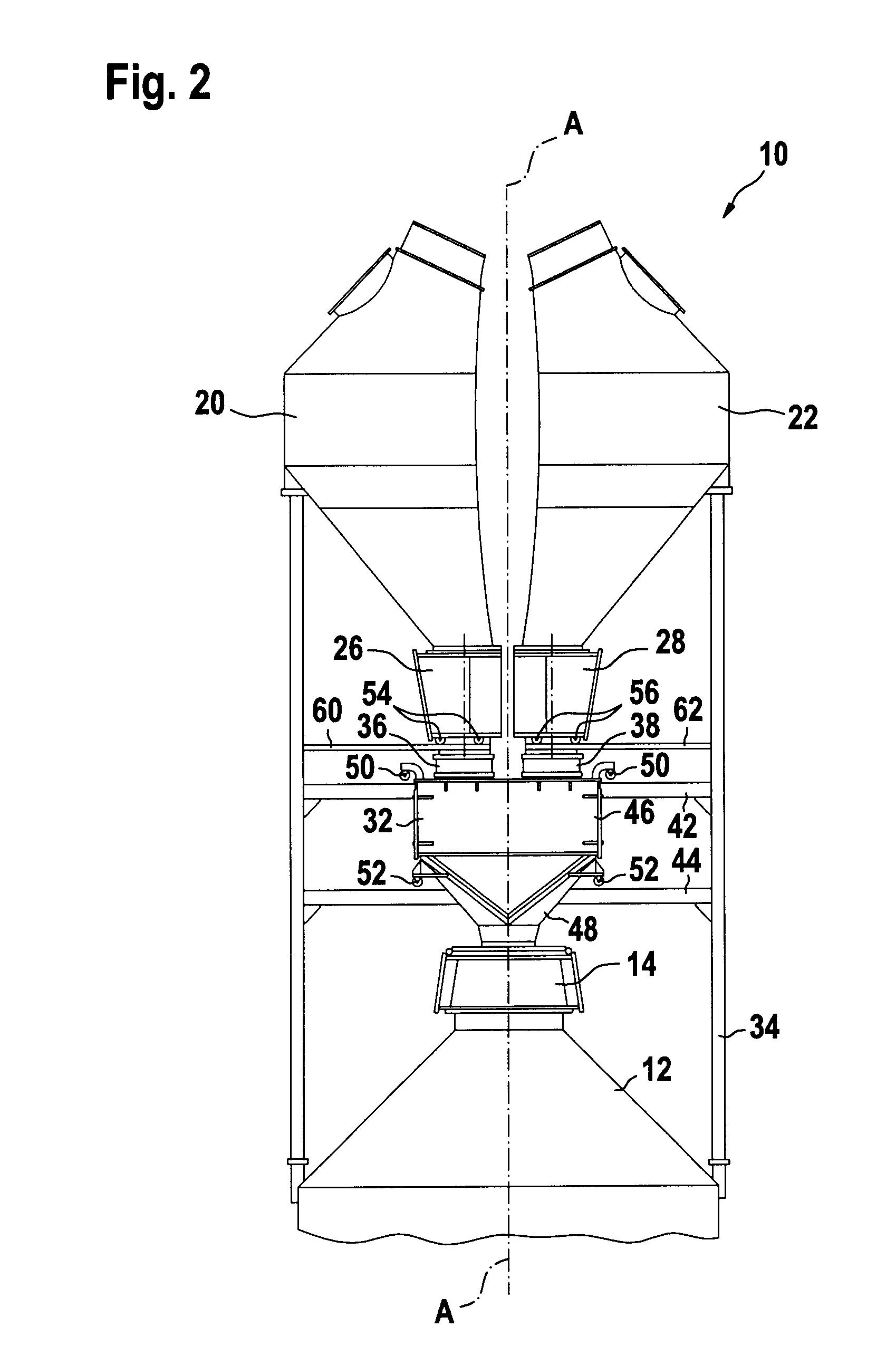 Three hopper charging installation for a shaft furnace