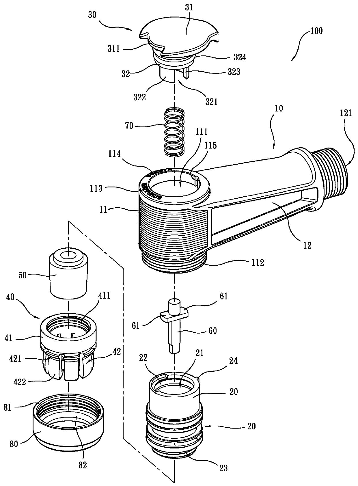 Rotary jaw type air nozzle